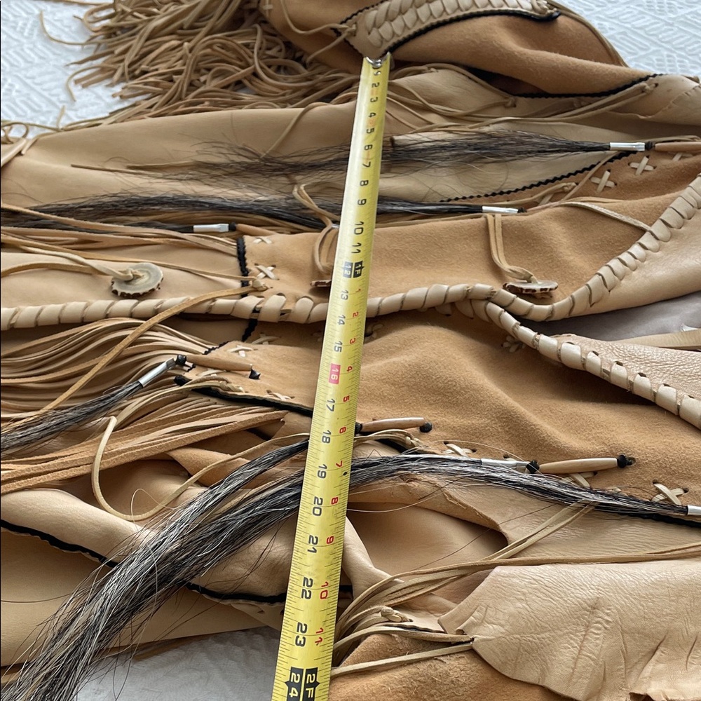 Fort Grizzly Native Western Leather War Pow Wow Jacket Hand Crafted Large/XL - Picture 11 of 17